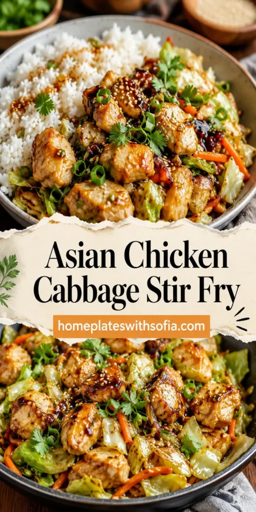 Asian Chicken Cabbage Stir Fry with Rice