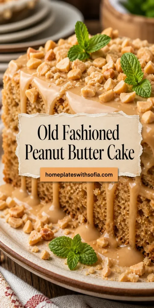 Old Fashioned Peanut Butter Cake for Potluck