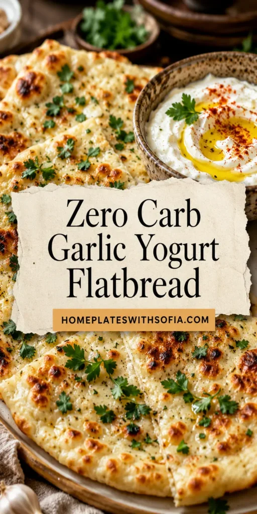 Zero Carb Garlic Yogurt Flatbread