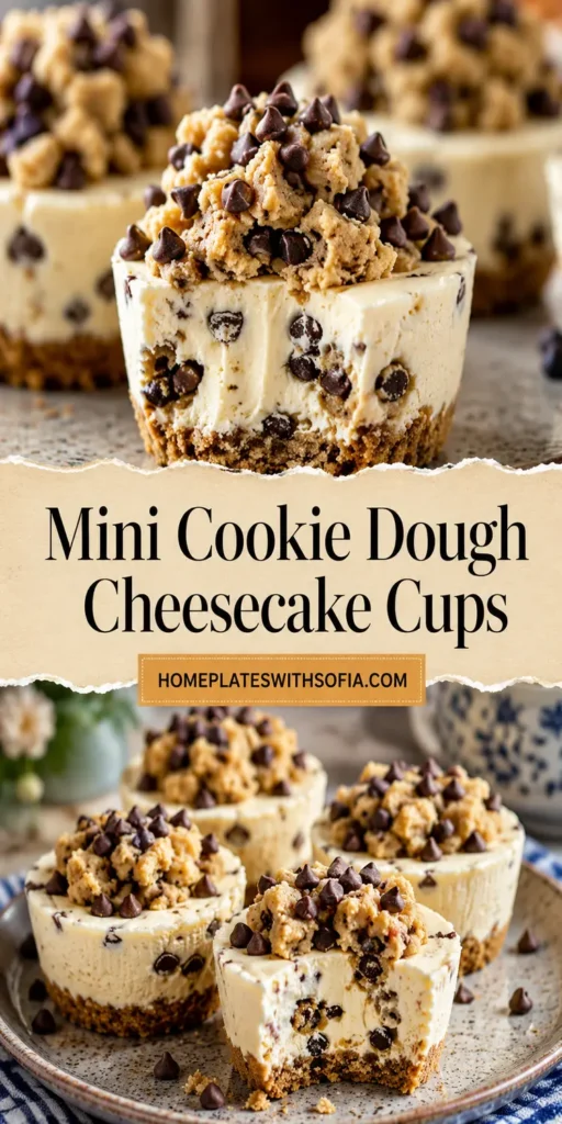 Mini Cookie Dough Cheesecake Cups