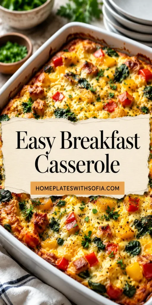 Easy Breakfast Casserole with Eggs and Veggies