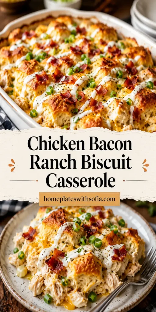 Chicken Bacon Ranch Biscuit Casserole