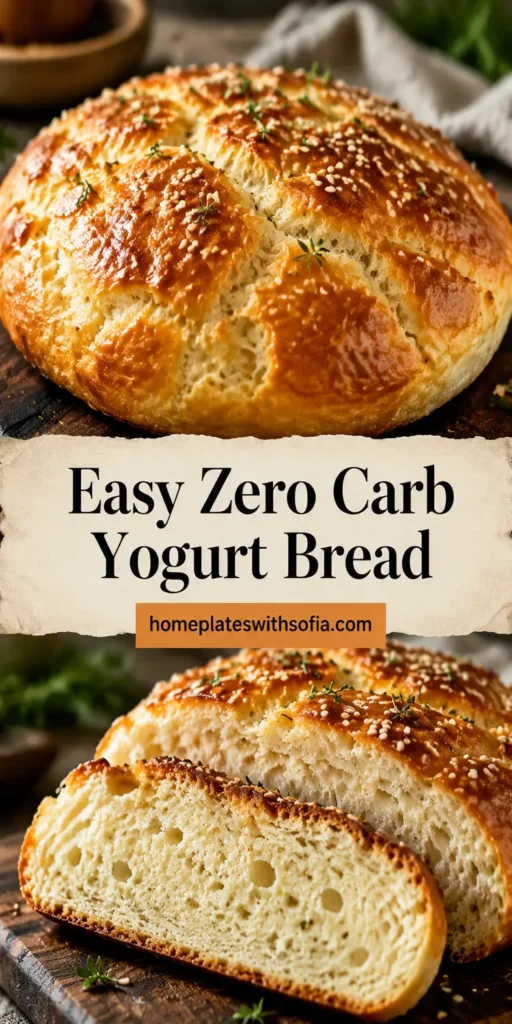 Easy Zero Carb Yogurt Bread with 3 Ingredients