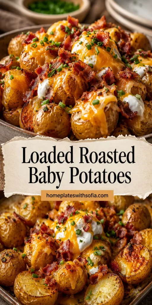 Loaded Roasted Baby Potatoes with Cheese