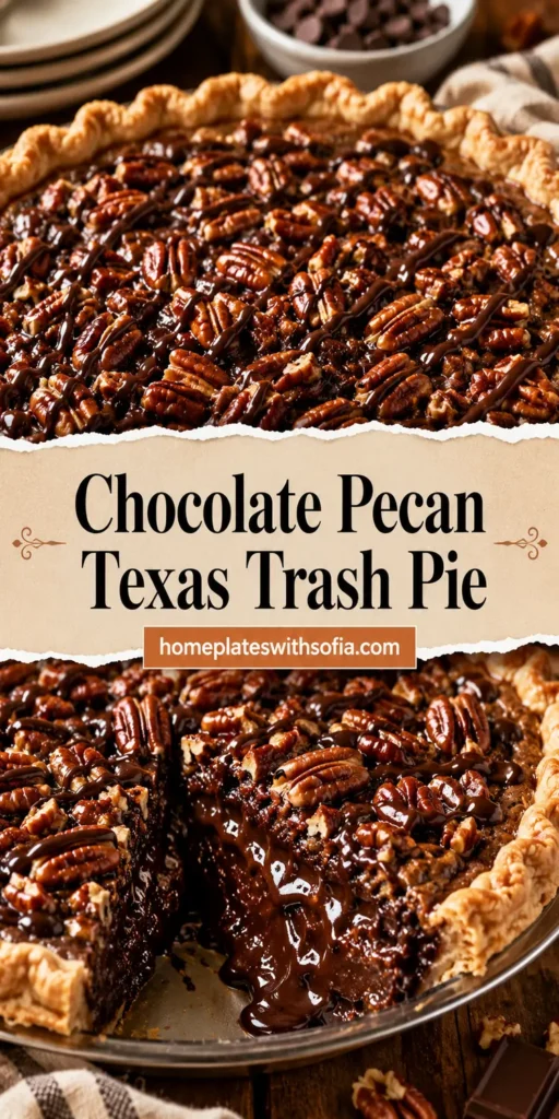 Chocolate Pecan Texas Trash Pie for Potluck