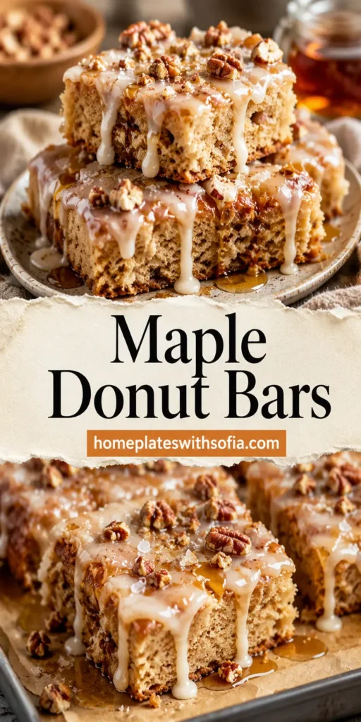 Maple Donut Bars with Sweet Vanilla Glaze