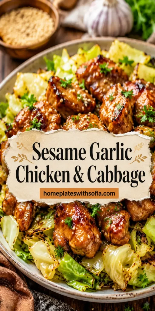 Sesame Garlic Chicken and Cabbage Dinner
