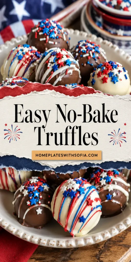 Easy No-Bake Truffles for 4th of July Dessert
