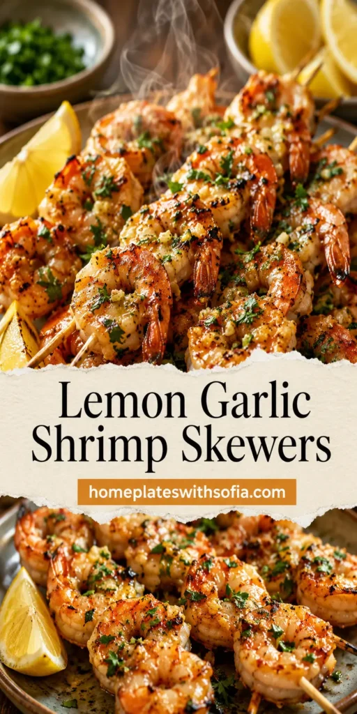 Lemon Garlic Shrimp Skewers for BBQ