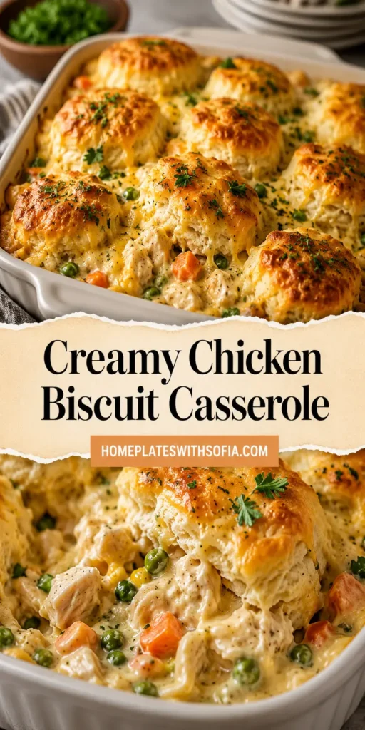 Creamy Chicken Biscuit Casserole for Busy Nights