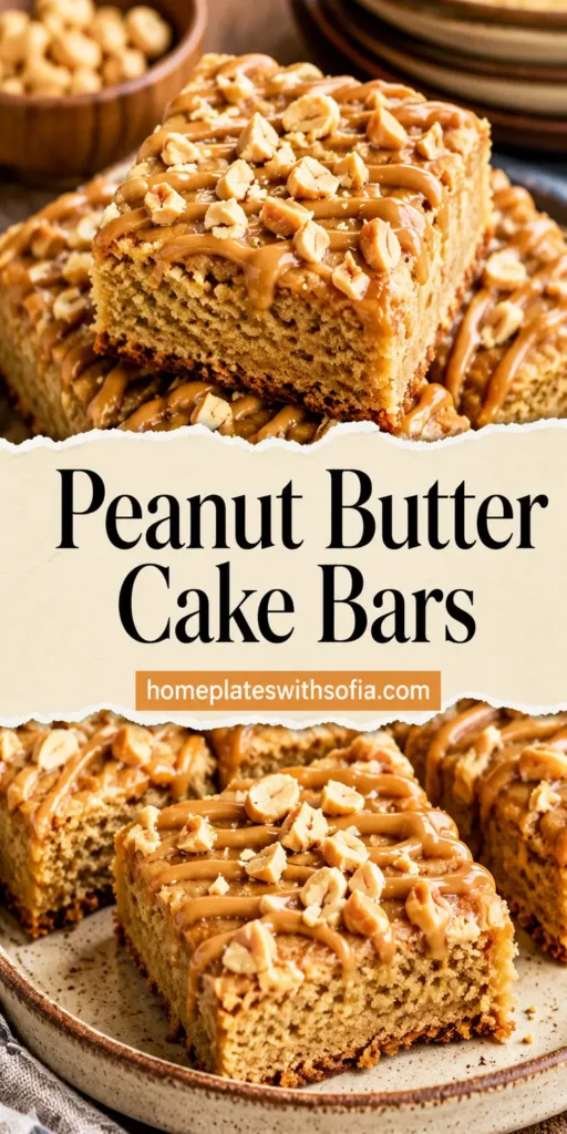 Soft Peanut Butter Cake Bars for Lunchbox Treats