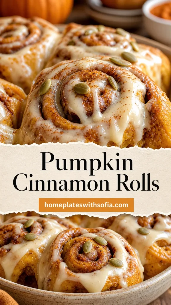 Pumpkin Cinnamon Rolls with Cream Cheese Icing