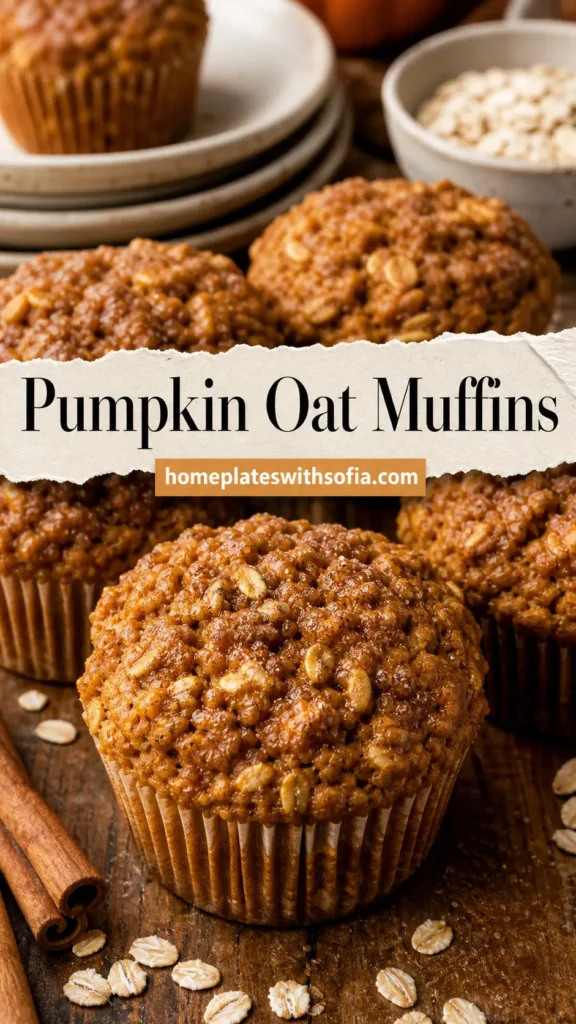 Pumpkin Oat Muffins with Cinnamon Sugar