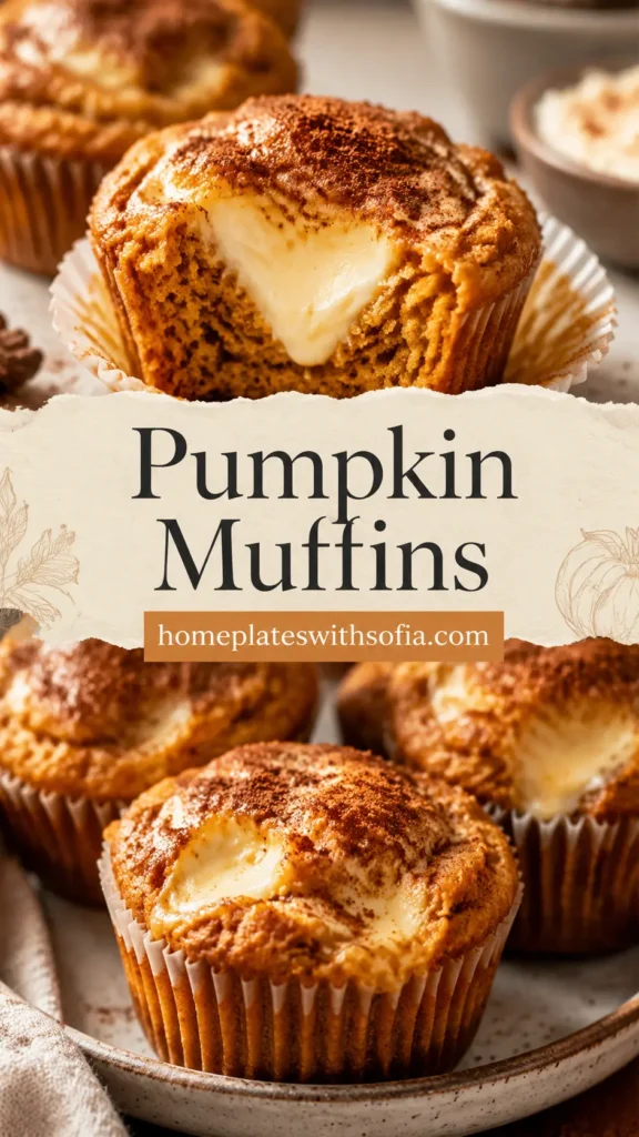 Pumpkin Muffins with Cream Cheese Filling