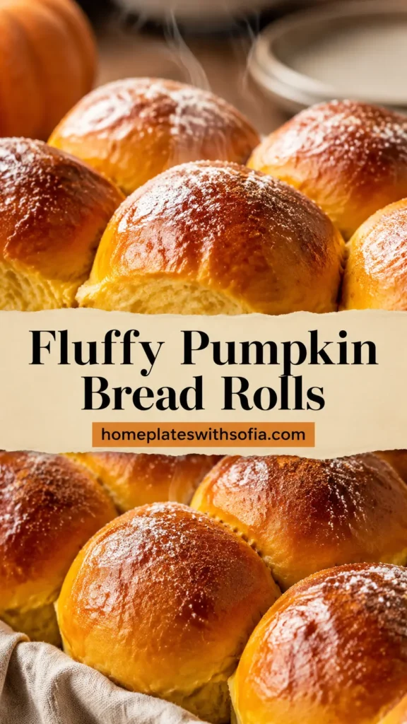 Fluffy Pumpkin Bread Rolls for Thanksgiving