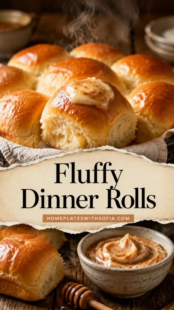 Fluffy Dinner Rolls with Cinnamon Honey Butter