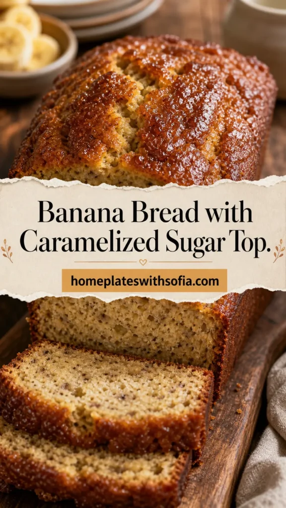Banana Bread with Caramelized Sugar Top