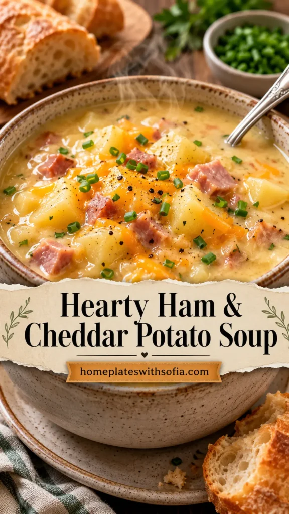 Potato Soup with Ham and Cheddar