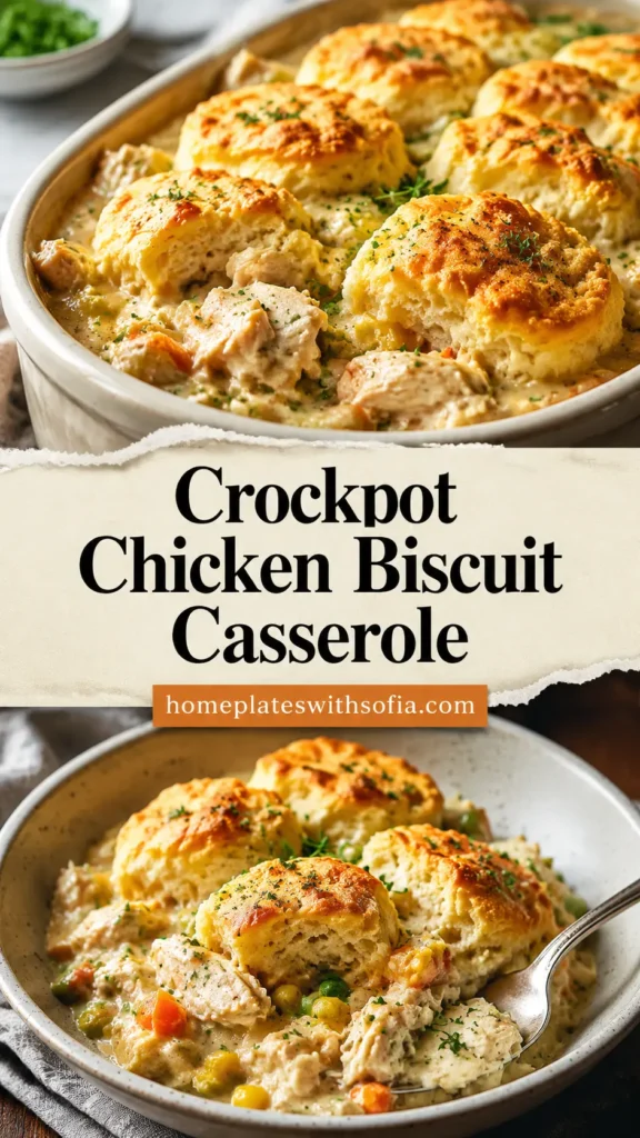Crockpot Chicken Biscuit Casserole Style Dinner