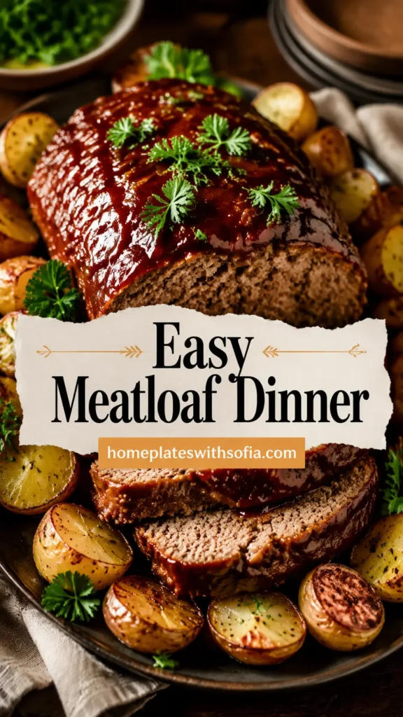Easy Meatloaf Dinner with Roasted Potatoes