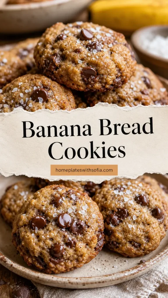 Soft Banana Bread Cookies with Chocolate Chips