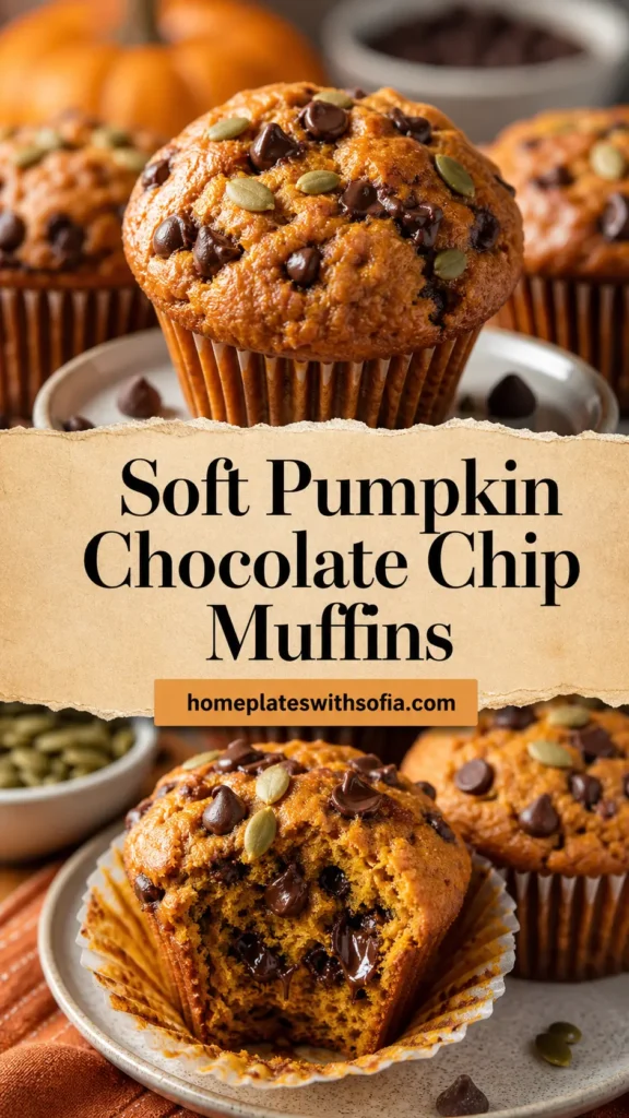 Soft Pumpkin Chocolate Chip Muffins