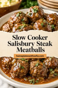Slow Cooker Salisbury Steak Meatballs | Easy Crockpot Dinner