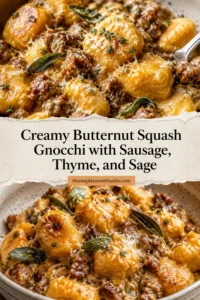 Creamy Butternut Squash Gnocchi with Sausage, Thyme, and Sage