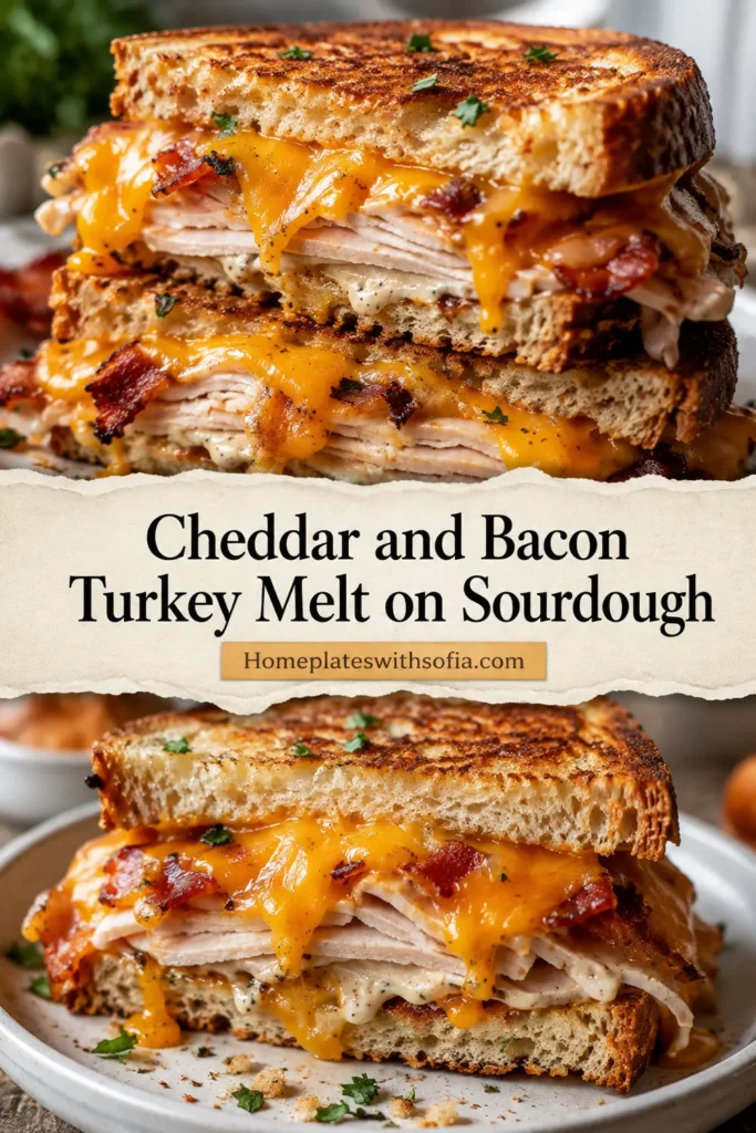 Cheddar and Bacon Turkey Melt on Sourdough