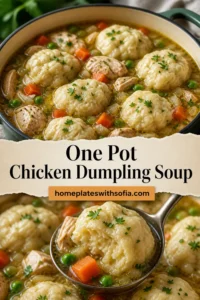 One Pot Chicken Dumpling Soup (with refrigerated biscuit dough!) | Recipe | Chicken dishes recipes,