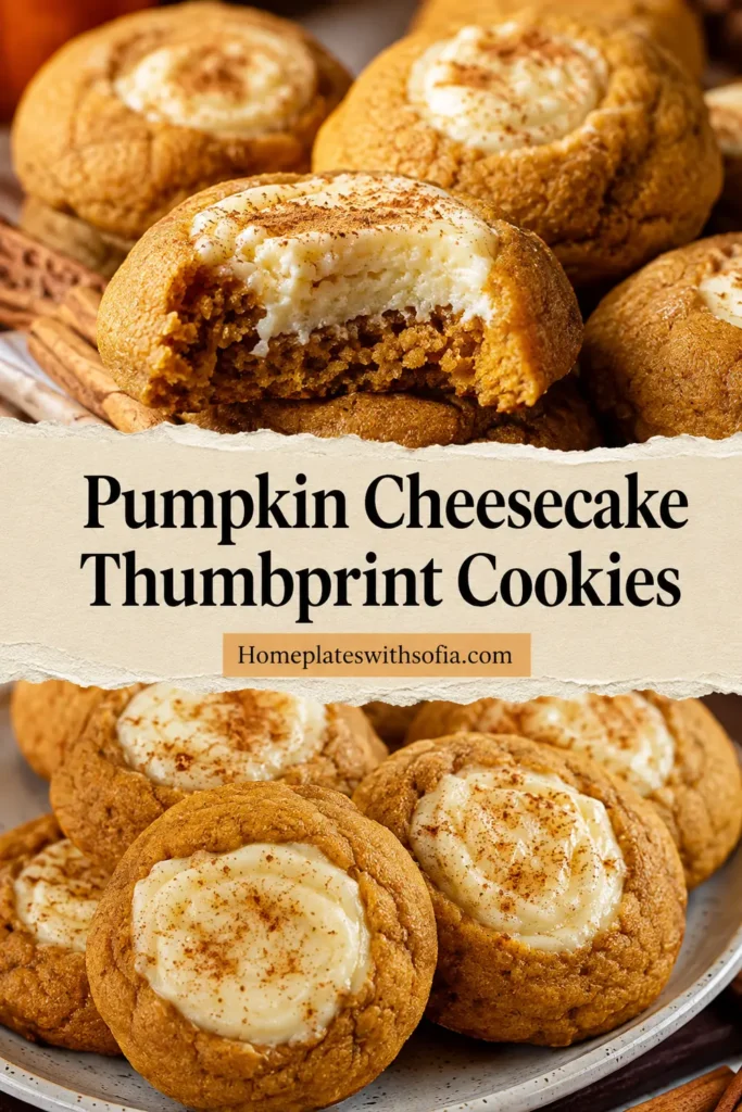 Pumpkin Cheesecake Thumbprint Cookies
