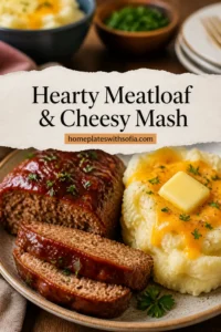 Meatloaf with Mashed Potatoes and Cheese