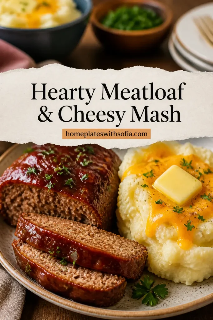Meatloaf with Mashed Potatoes and Cheese