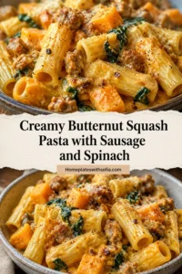 Creamy Butternut Squash Pasta with Sausage and Spinach