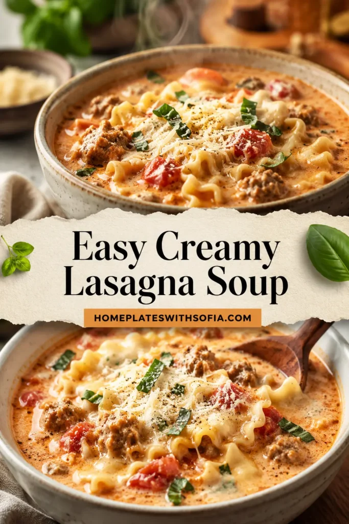 Easy Creamy Lasagna Soup