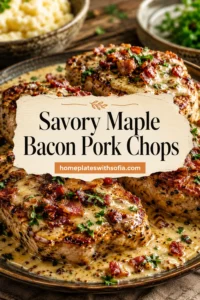 Savory Maple Bacon Pork Chops in Creamy Dijon Sauce – A Comfort Food Delight!