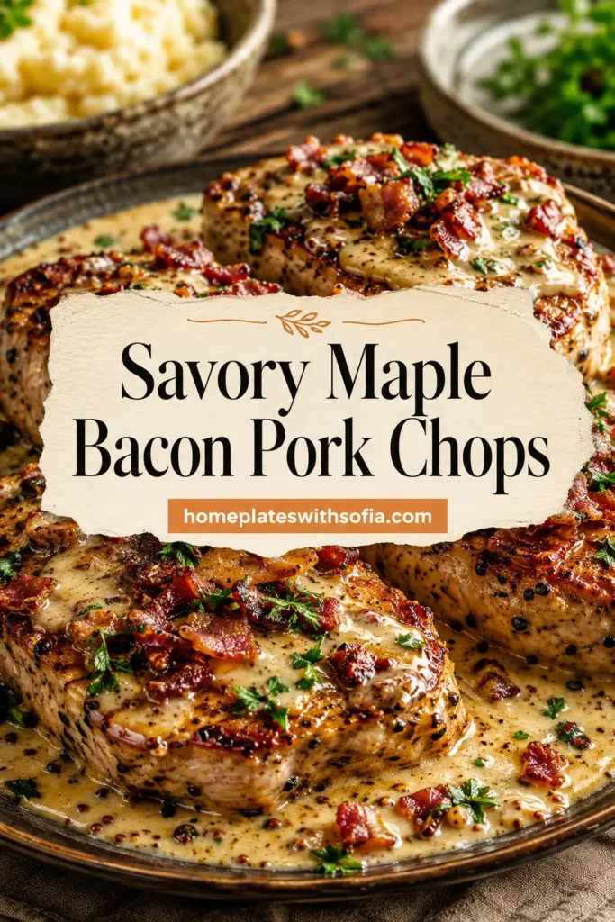 Savory Maple Bacon Pork Chops in Creamy Dijon Sauce – A Comfort Food Delight!