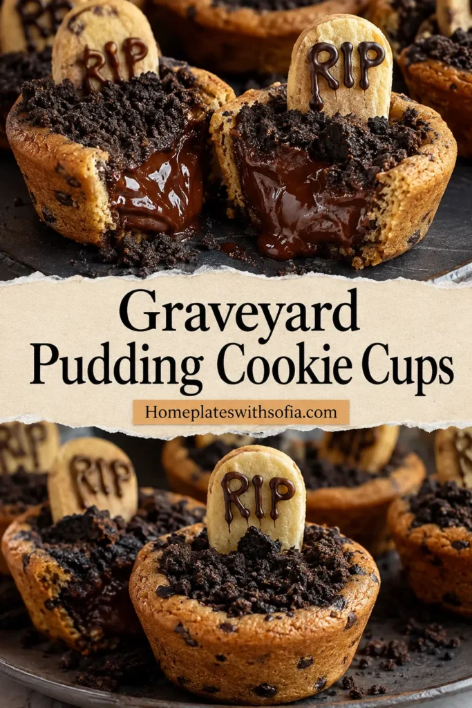 Graveyard Pudding Cookie Cups