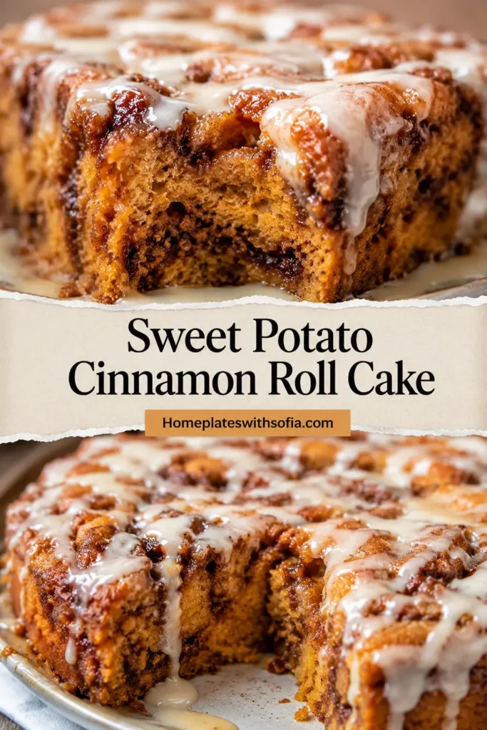 Sweet Potato Cinnamon Roll Cake