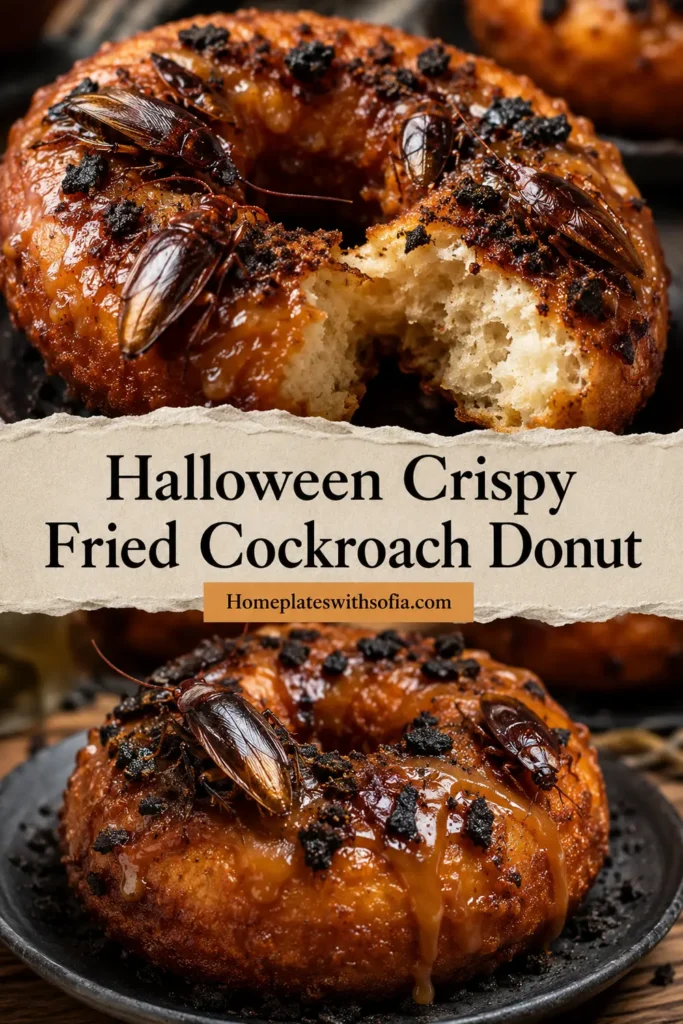 Halloween Crispy Fried Cockroach Donut
