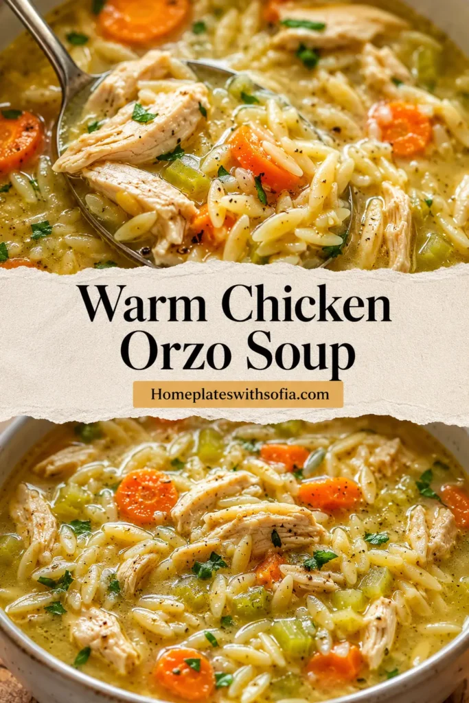 Warm Chicken Orzo Soup