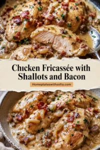 Chicken Fricassée with Shallots and Bacon