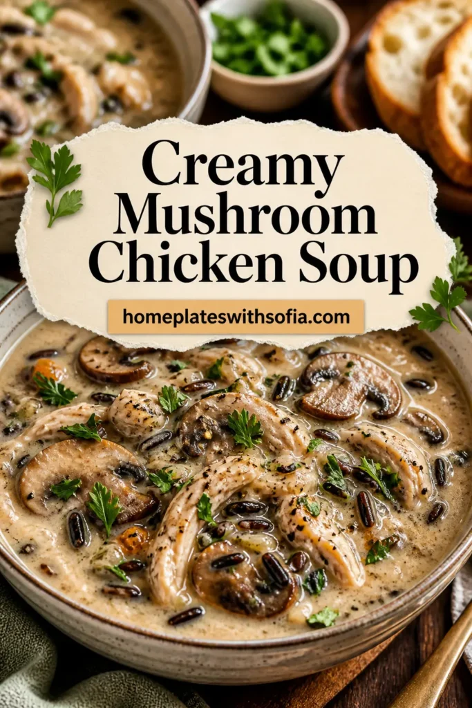 Creamy Mushroom Chicken and Wild Rice Soup