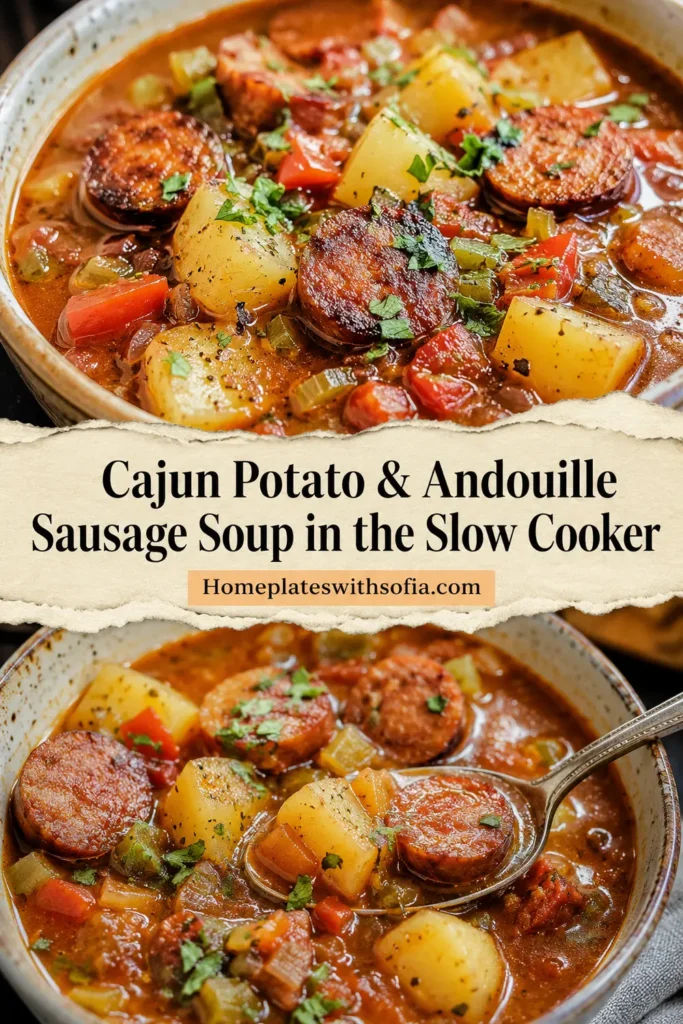 Cajun Potato & Andouille Sausage Soup in the Slow Cooker