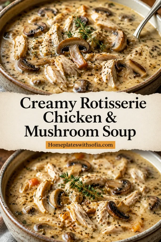 Creamy Rotisserie Chicken & Mushroom Soup