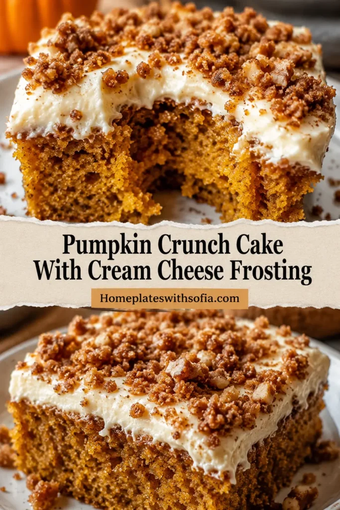 Pumpkin Crunch Cake With Cream Cheese Frosting