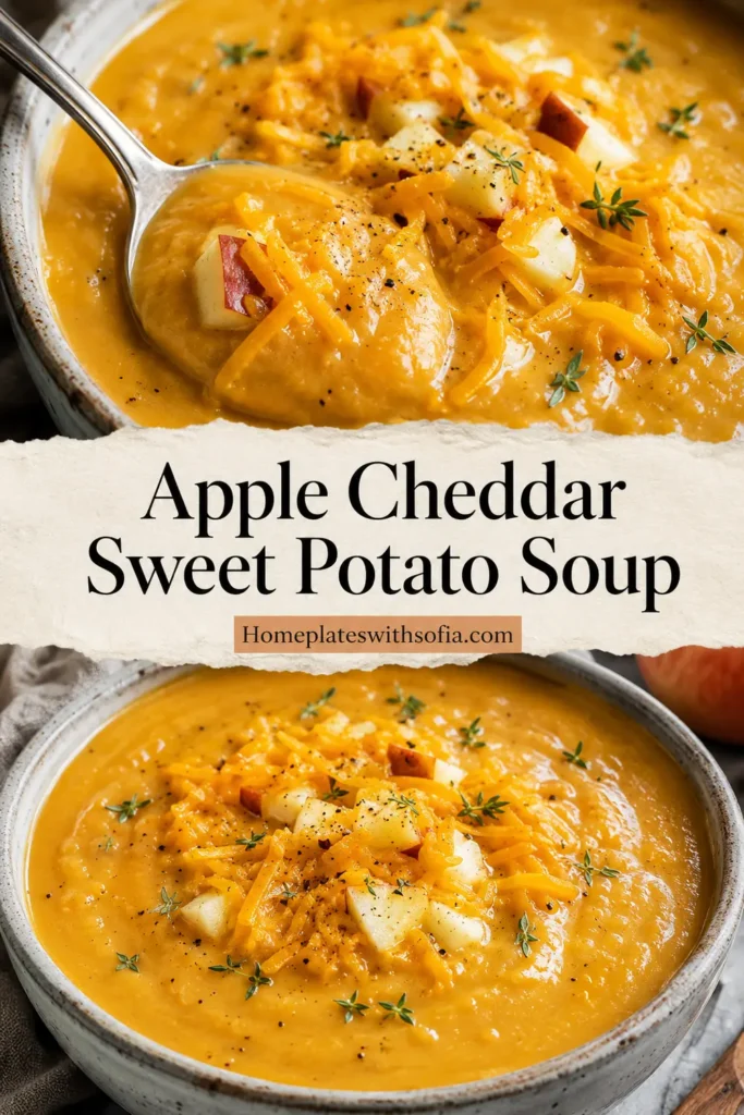 Apple Cheddar Sweet Potato Soup